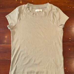Madewell Olive Green Ribbed Short Sleeve Size S